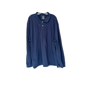L.L. Bean Men's Blue Casual Traditional Fit Long Sleeve Polo Shirt‎ Size XXL